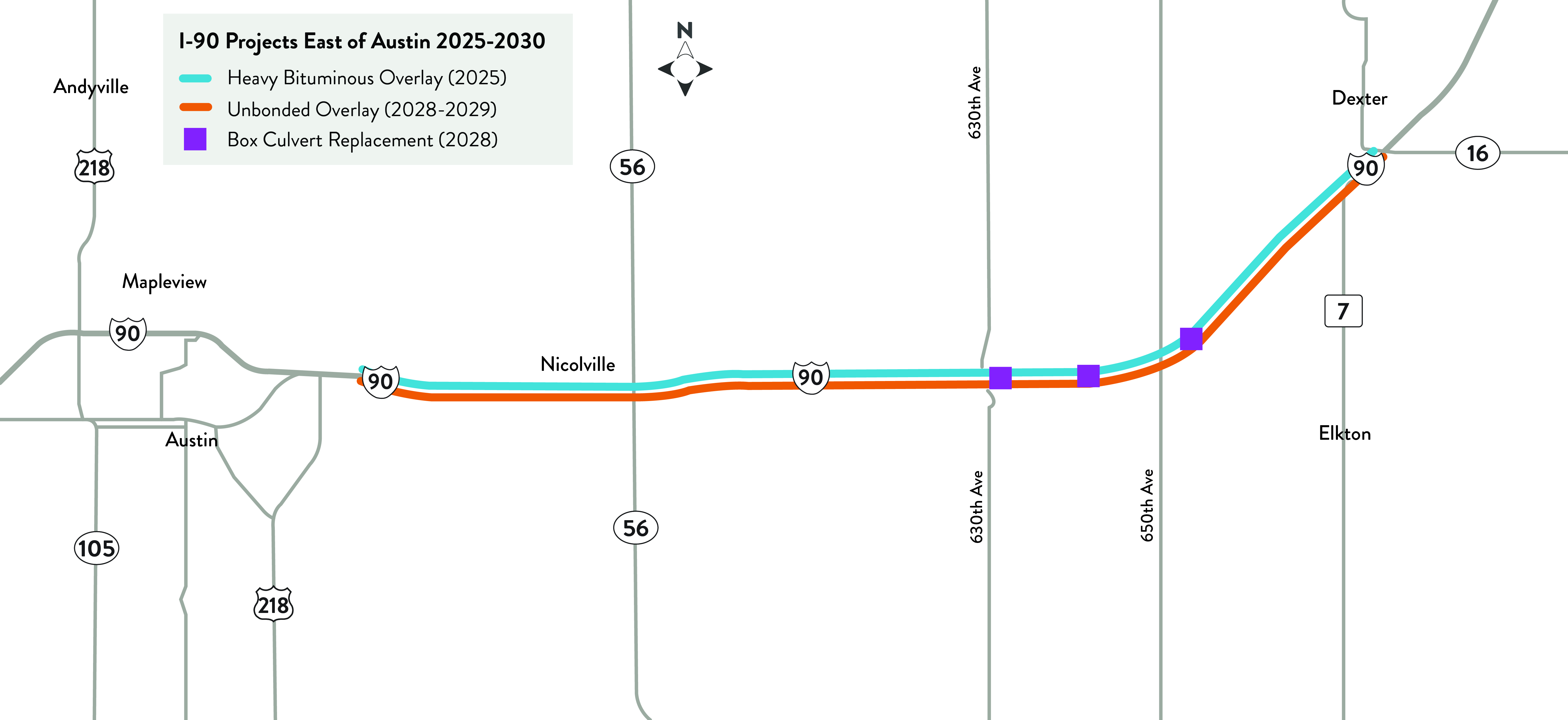 I-90 project map